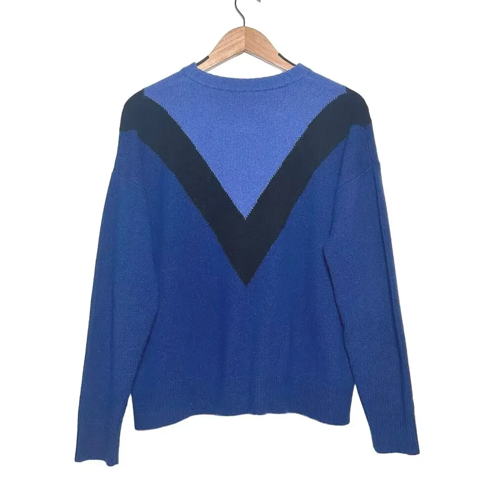 Margaret O’Leary | Women | Merino Wool Blend Chevron Crew Neck Sweater | Small